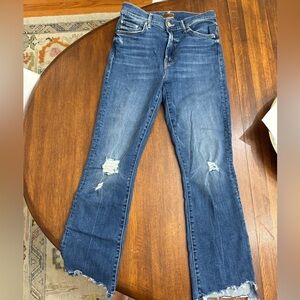 Mother denim the insider crop step chew